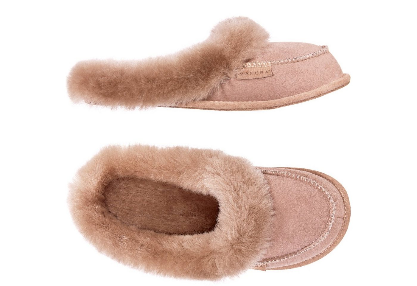 Vanuba NAJDI Damen Hausschuh Echtleder Hüttenschuhe/Winter-Hausschuhe/Gefüttert von Vanuba