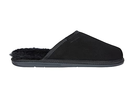 Vanuba - Herren Hausschuhe Soay 44 EU, Lammfell Winterschuhe, Warme Winter Schuhe Manner, Echtleder, Handgefertigt - Schwarz von Vanuba