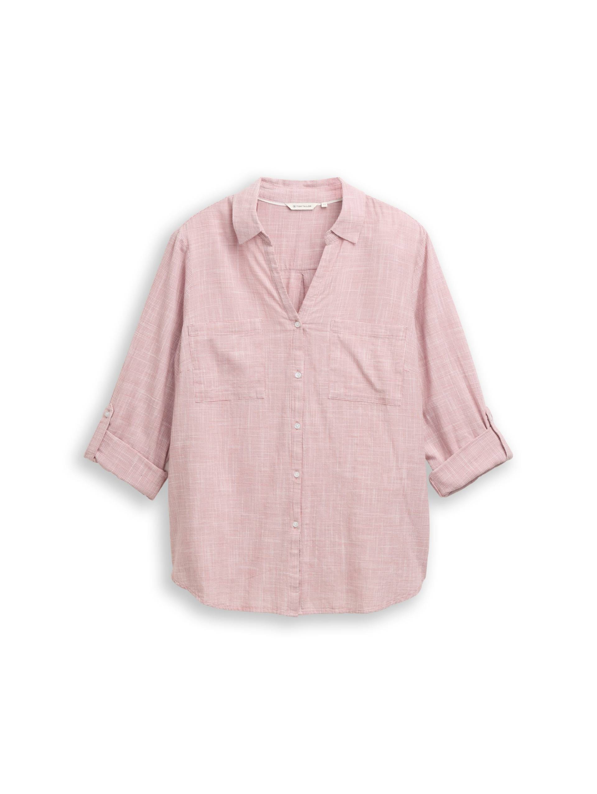 Tom Tailor - Plus Size - Bluse mit Brusttaschen wineberry rose - Gr. - 48 von Tom Tailor