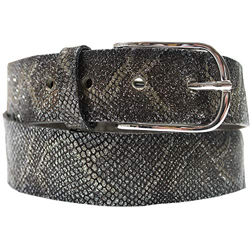 Vanzetti Selection Damengürtel, Leder, Pythonprägung, Breite: 3,5 cm, Anthrazit, 100 cm von Vanzetti