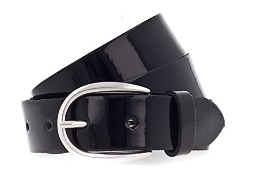 Vanzetti The Power of Patent Leather 30mm LackLeather Belt W85 Black von Vanzetti