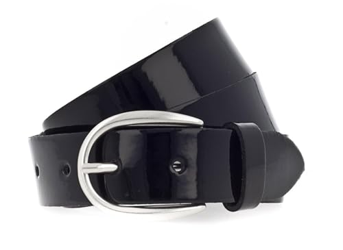 Vanzetti The Power of Patent Leather 30mm LackLeather Belt W90 Black von Vanzetti