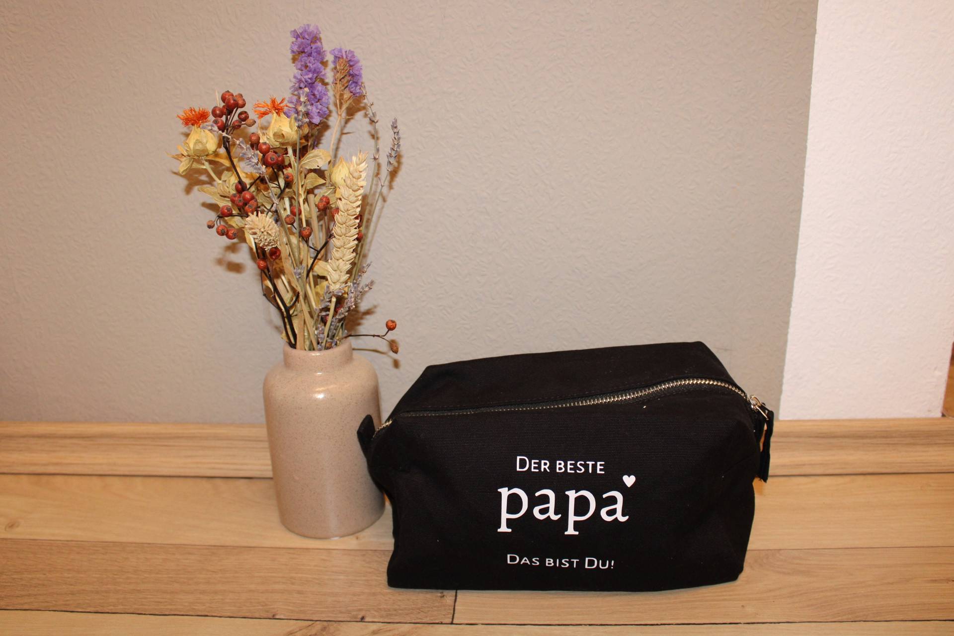 Kosmetiktasche Kulturbeutel Herren Waschtasche Mäppchen Schwarz Mit Spruch Canvas Täschchen Vatertag Geschenk Kleinigkeit von VanziisKreativladn
