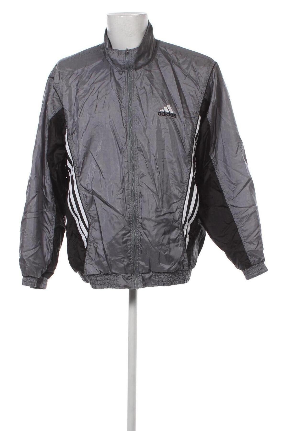 Adidas Windbreaker Rare Vintage 90S Trainingsanzug Jacke Grau/Weiß/Schwarz Gr.l von VapeoVintage