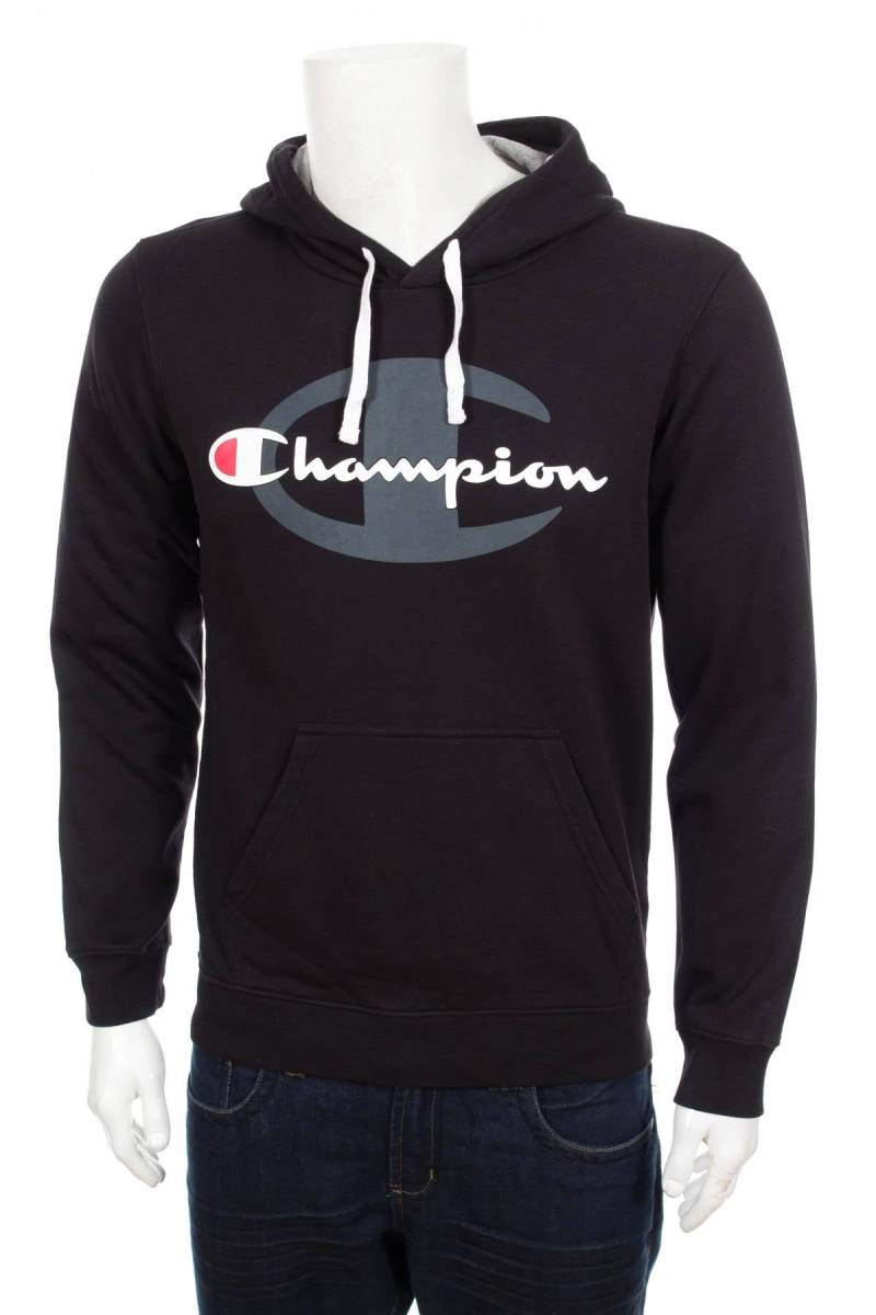 Champion Herren Sweatshirt Schwarz Pullover Kapuze Baumwolle Sport Känguru Größe M von VapeoVintage