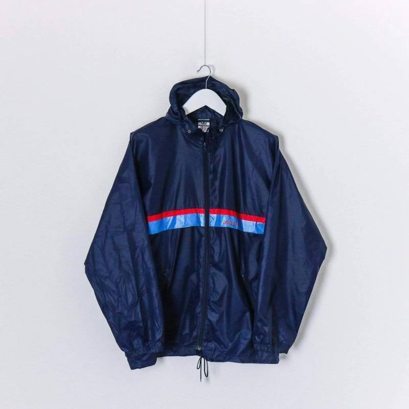 Seltene Vintage 80Er Adidas Trefoil Shiny Nylon Windbreaker Jacke Navy Blau/ Hellblau/Rot Gr. L Seltene Vintage 80Er Adidas Trefoil Shiny Nylon Windbreaker Jacke Navy Blau/ Hellblau/Rot Gr. L von VapeoVintage