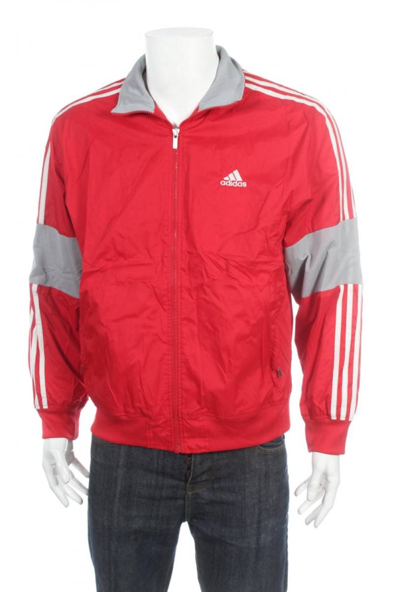 Vintage Adidas Windbreaker Trainingsanzug Top Jacke Große Logo Zauber Aus Rot/Grau/Weiß Größe M Vintage Adidas Windbreaker Trainingsanzug Top Jacke Große Logo Zauber Aus Rot/Grau/Weiß Größe M von VapeoVintage