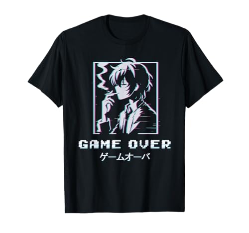Game Over Anime Sad Boy Japanische Vaporwave Ästhetische Otaku T-Shirt von Vaporwave Aesthetic Japan Streetwear