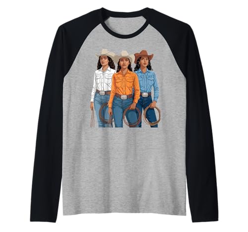 Lustig Latina Cowgirl Spruch Rodeo Schwestern Western Frauen Männer Raglan von Vaquera Squad Mexican Heritage Ranch Culture Mom