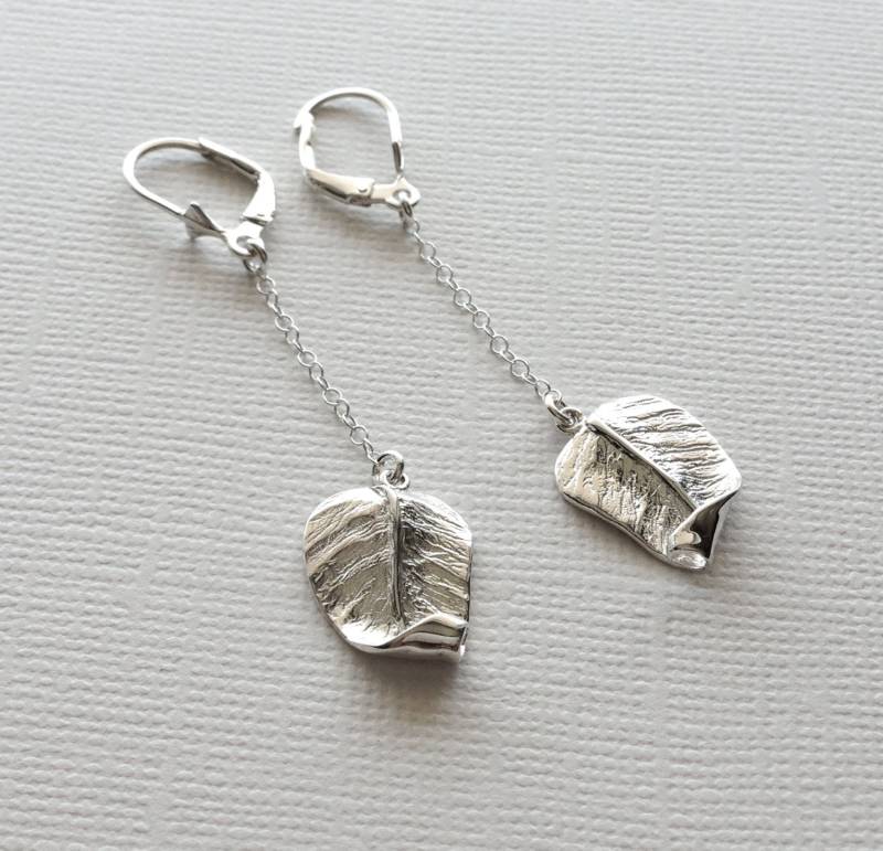 Blatt Ohrringe in Sterling Silber von VaraJewels