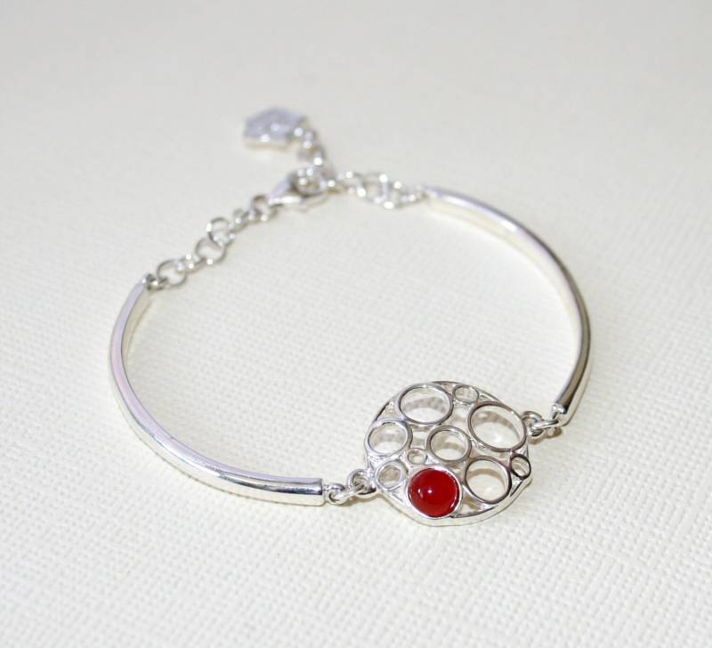 Bubble Armband Mit Karneol Edelstein in Sterling Silber von VaraJewels