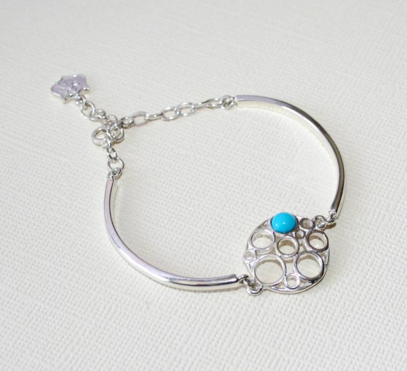 Bubble Armband Mit Türkis Edelstein in Sterling Silber von VaraJewels