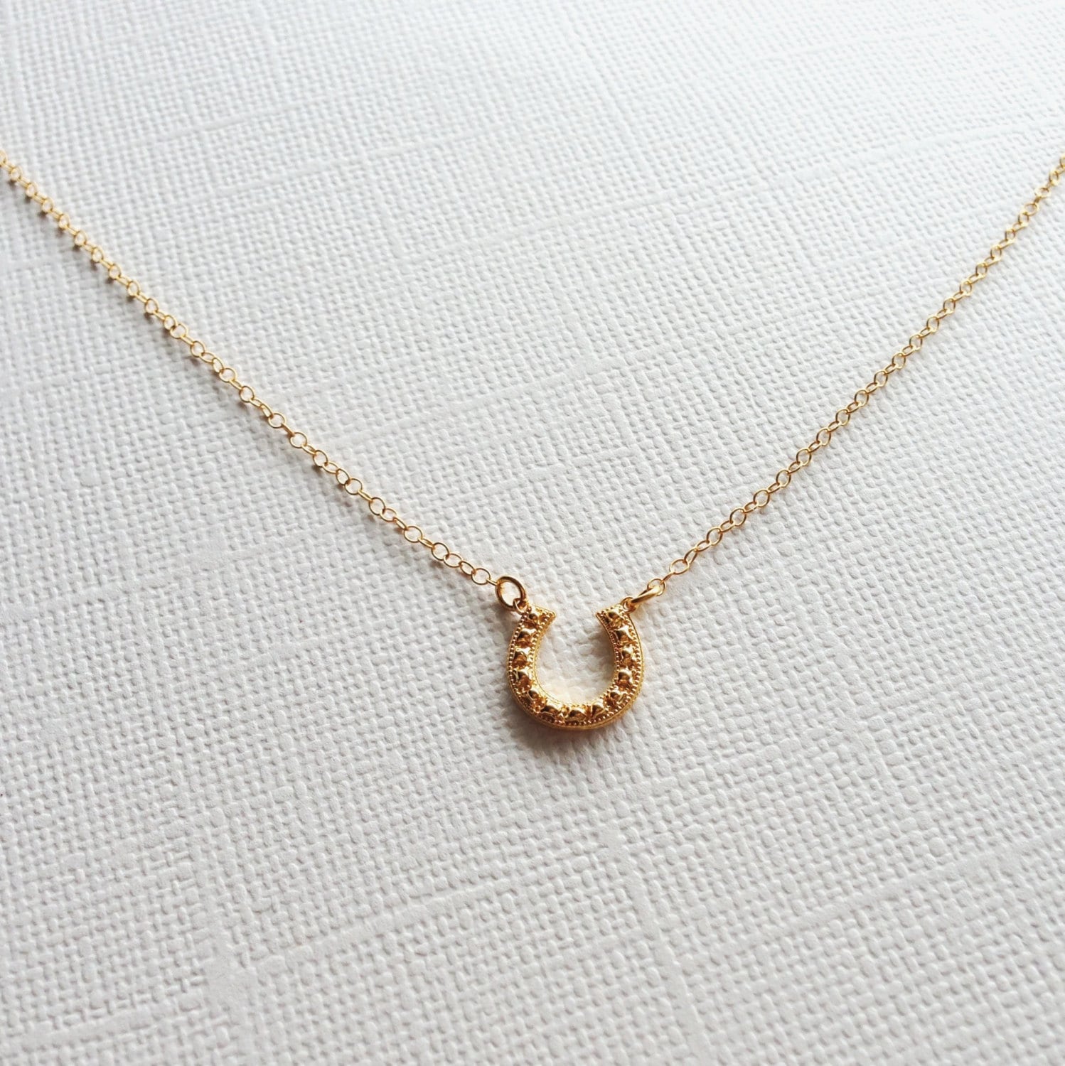 Glücksbringer Hufeisen Halskette Aus Sterlingsilber | 18K Gelbgold Vergoldung Glücksbringer Hufeisen Halskette Aus Sterlingsilber | 18K Gelbgold Vergoldung von VaraJewels