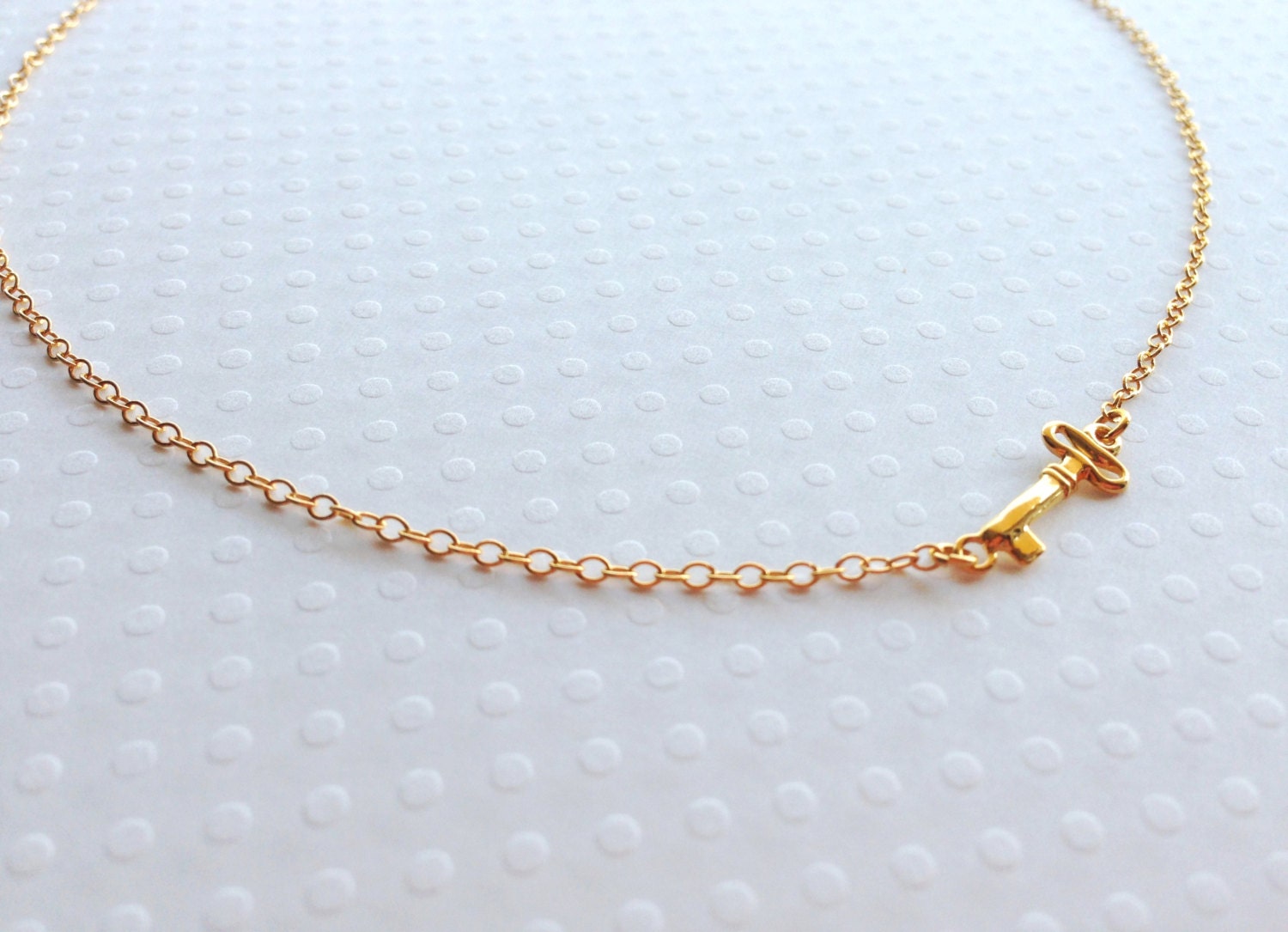 Mini Flache Schlüssel Halskette Aus Sterling Silber | 18K Gelbgold Vergoldung Mini Flache Schlüssel Halskette Aus Sterling Silber | 18K Gelbgold Vergoldung von VaraJewels
