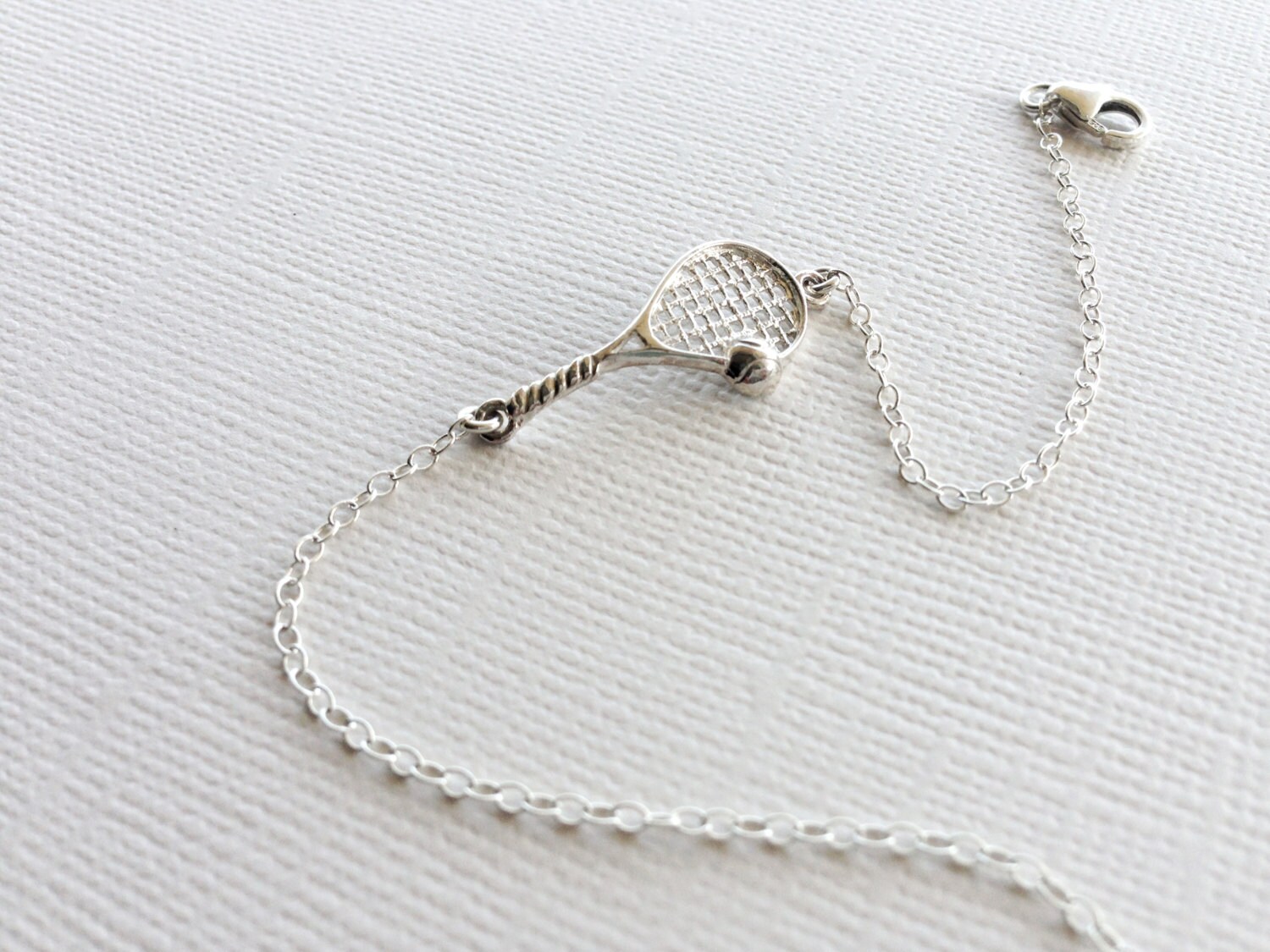 Tennisschläger Armband in Sterling Silber Tennisschläger Armband in Sterling Silber von VaraJewels