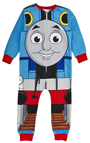 Jungen-Pyjama, Fleece-Pyjama mit Figurenaufdruck, Einteiler, für Kinder von 1–10 Jahren Gr. 2-3 Jahre, Thomas die kleine Lokomotive - Gesicht von Various