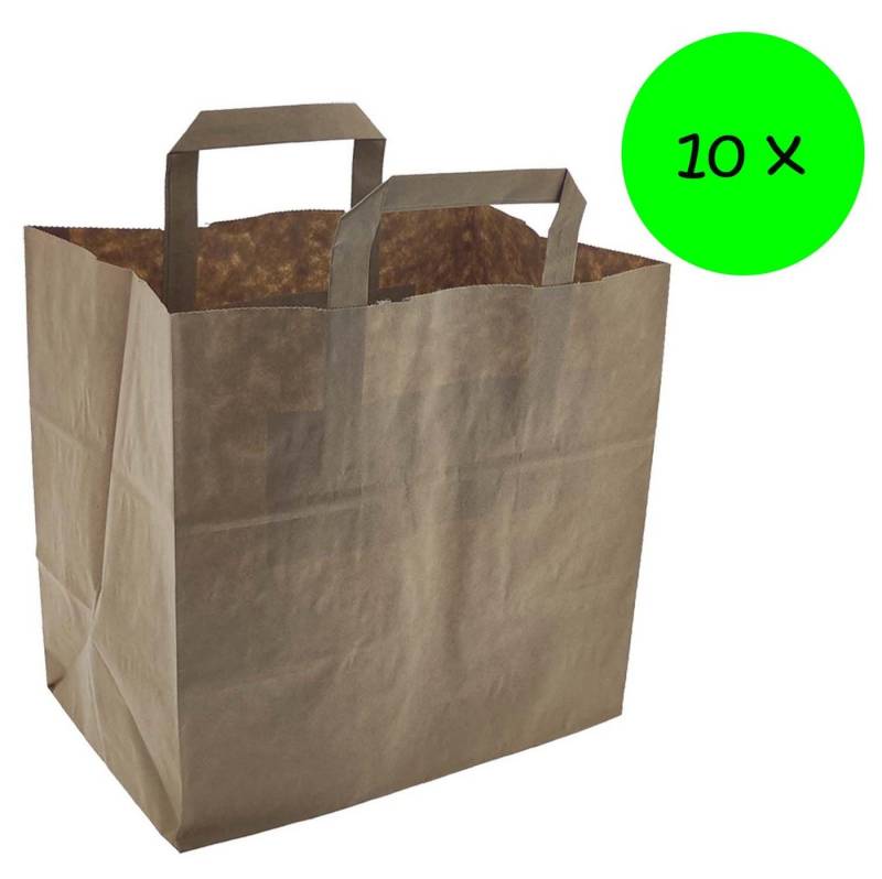 varivendo Tragetasche Papiertragetasche 260 + 170 x 250 mm 10 Stück (Set, 10-tlg., Papiertragetaschen) von varivendo
