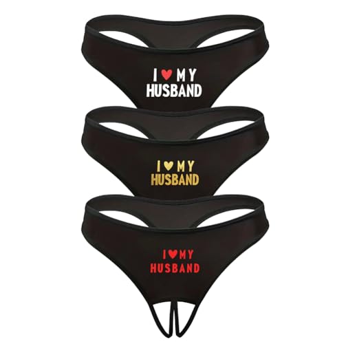 Varsbaby Damen Crotchless Underwear Cut Out Mesh Thong Panties Set Crotchless Panty Pack of 3, Schwarz mit Unterwäsche, M von VarsBaby