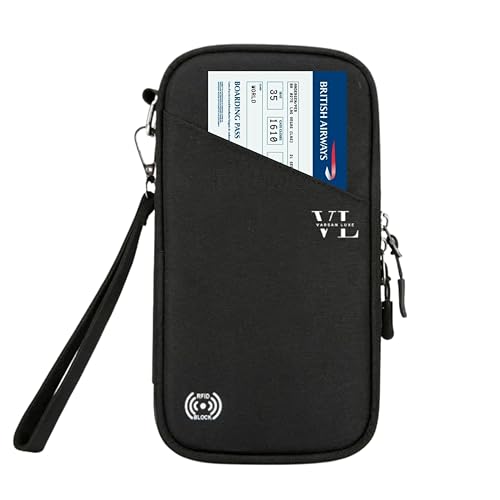 Varsan Luxe 4 Pack Reisepasshülle Reisebrieftasche - RFID Blocking Family Travel Organizer für Dokumente, Karten, Währung & Bordkarten - Wasserdichte Hülle mit Handschlaufe - Geschenk für Männer und Varsan Luxe 4 Pack Reisepasshülle Reisebrieftasche - RFID Blocking Family Travel Organizer für Dokumente, Karten, Währung & Bordkarten - Wasserdichte Hülle mit Handschlaufe - Geschenk für Männer und von Varsan Luxe
