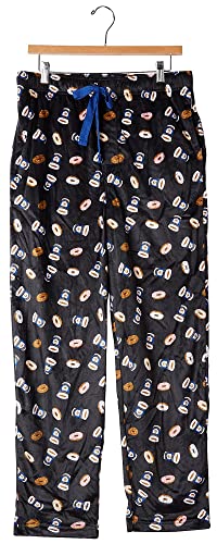Varsity Herren Lite Touch Fleece-Schlafhose Pyjamahose, Schwarz/Kaffee/Donuts, Large von Varsity