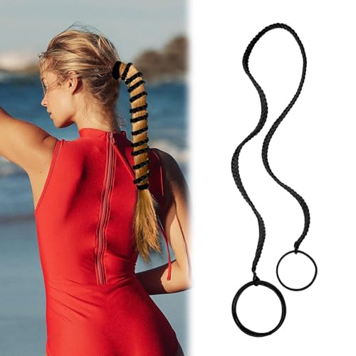 Vartegas Haarseil 64CM Elastisches Nylon Haarband Spiral Design Sport Schwimmen Alltag Damen Haargummi Sicherer Halt Wasserdicht (C) von Vartegas