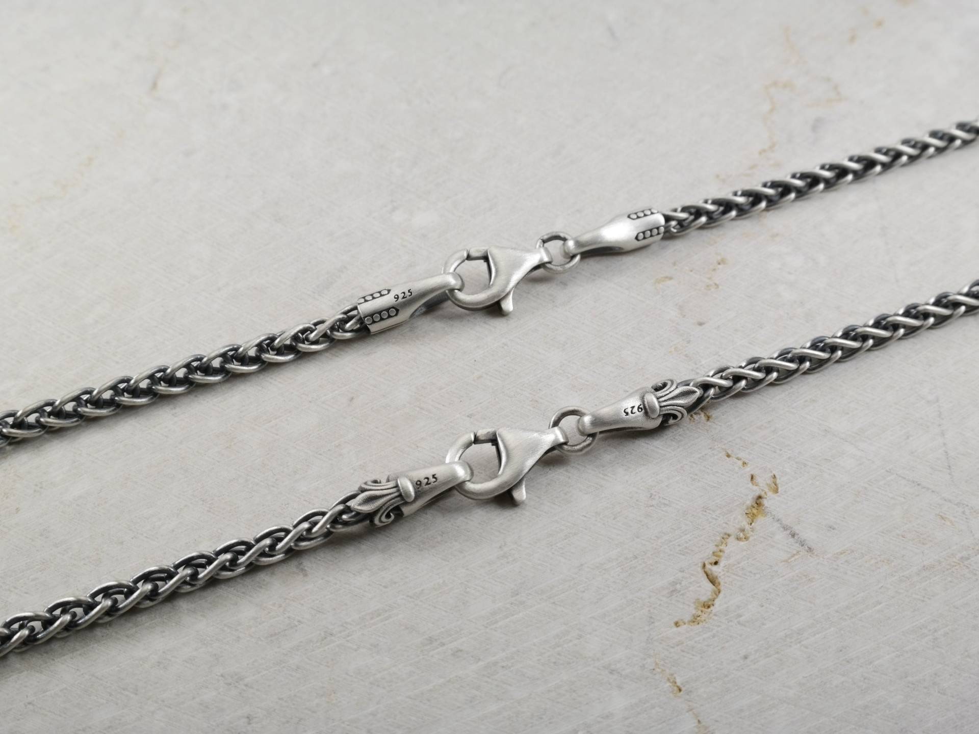 3, 5 Mm Geflochtene Ketten Im Weizen-Stil Für Anhänger in Verschiedenen Größen, 925 Sterling Silber, Alle Längen Silberkette, Mann Kette 3, 5 Mm Geflochtene Ketten Im Weizen-Stil Für Anhänger in Verschiedenen Größen, 925 Sterling Silber, Alle Längen Silberkette, Mann Kette von VartovarJewelry