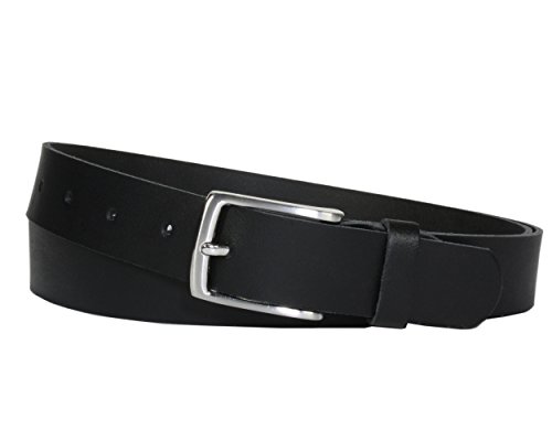 Vascavi Ledergürtel echt Leder, 3 cm breit und ca. 0.25 cm stark, Gürtel, Anzugsgürtel, Hüftgürtel, Jeansgürtel, Made in Germany (95 cm Gesamtlänge 105 cm, Schwarz) von Vascavi