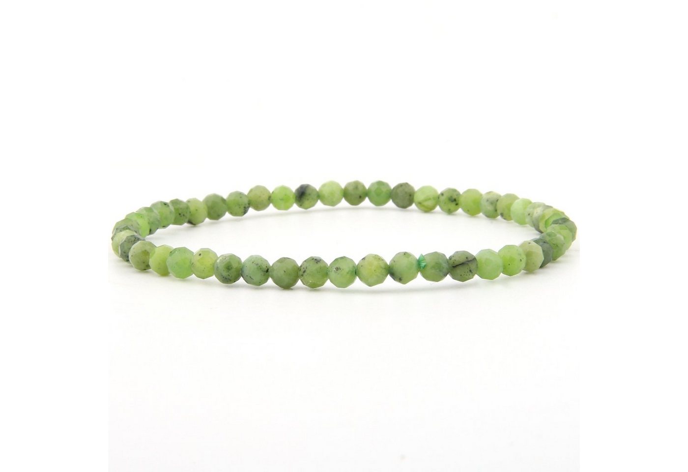 Vascavi Armband facettiert Kanada Jade Edelstein, Made in Germany, Naturstein, Chakrastein, 4 mm, Perlenarmband von Vascavi