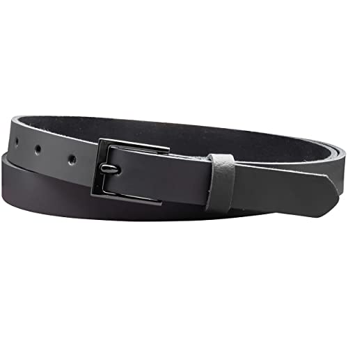 Vascavi Ledergürtel, 2 cm breit, Echtes Leder, Unisex Gürtel für Damen und Herren, MADE IN GERMANY, AM17-SL-Grau-95 von Vascavi