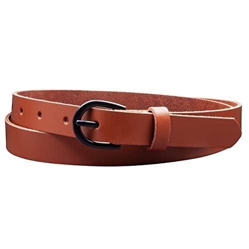 Vascavi Ledergürtel, 2 cm breit, Echtes Leder, Unisex Gürtel für Damen und Herren, MADE IN GERMANY, AM19-SL-Cognac-90 von Vascavi