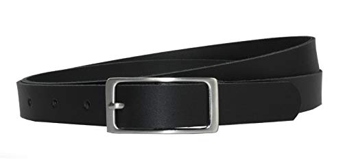 Vascavi Ledergürtel, 2 cm breit, Made in Germany, echt Leder Gürtel für Damen, als Hüftgürtel, kürzbar (100 cm Gesamtlänge 110 cm, Schwarz) von Vascavi