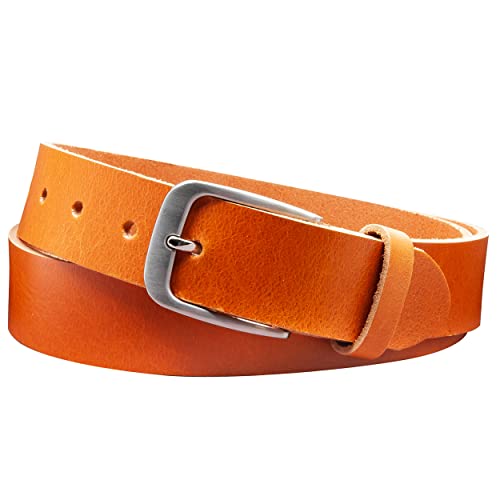 Vascavi Ledergürtel, 3,5 cm breit, Echtes Leder, Unisex Gürtel für Damen und Herren, MADE IN GERMANY, AM428-VL-Cognac-90 von Vascavi