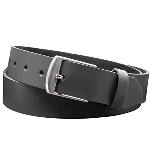 Vascavi Ledergürtel, 3,5 cm breit, Echtes Leder, Unisex Gürtel für Damen und Herren, MADE IN GERMANY, AM49-SL-Grau-100 von Vascavi