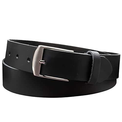 Vascavi Ledergürtel, 3,5 cm breit, Echtes Leder, Unisex Gürtel für Damen und Herren, MADE IN GERMANY, AM49-SL-Schwarz-115 von Vascavi