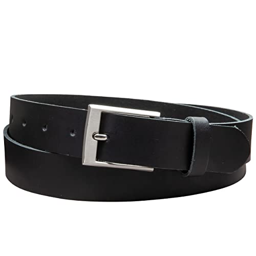 Vascavi Ledergürtel, 3 cm breit, Echtes Leder, Unisex Gürtel für Damen und Herren, MADE IN GERMANY, AM39-SL-Schwarz-105 von Vascavi