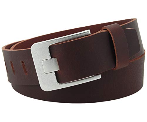 Vascavi Ledergürtel, 4,5 cm breit, Echtes Leder, Unisex Gürtel für Damen und Herren, MADE IN GERMANY, AM61-PL-Dunkelbraun-100 von Vascavi