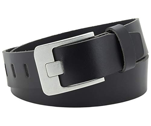 Vascavi Ledergürtel, 4,5 cm breit, Echtes Leder, Unisex Gürtel für Damen und Herren, MADE IN GERMANY, AM61-PL-Schwarz-100 von Vascavi