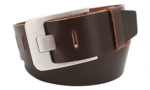 Vascavi Ledergürtel, 4,5 cm breit, Echtes Leder, Unisex Gürtel für Damen und Herren, MADE IN GERMANY, AM61-VL-Dunkelbraun-100 von Vascavi