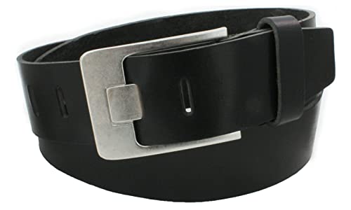 Vascavi Ledergürtel, 4,5 cm breit, Echtes Leder, Unisex Gürtel für Damen und Herren, MADE IN GERMANY, AM61-VL-Schwarz-105 von Vascavi