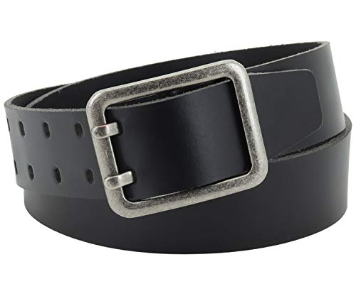 Vascavi Ledergürtel, 4,5 cm breit, Echtes Leder, Unisex Gürtel für Damen und Herren, MADE IN GERMANY, AM63-PL-Schwarz-105 von Vascavi