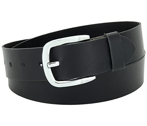 Vascavi Ledergürtel, 4 cm breit, Echtes Leder, Unisex Gürtel für Damen und Herren, MADE IN GERMANY, AM516-SL-Schwarz-80 von Vascavi