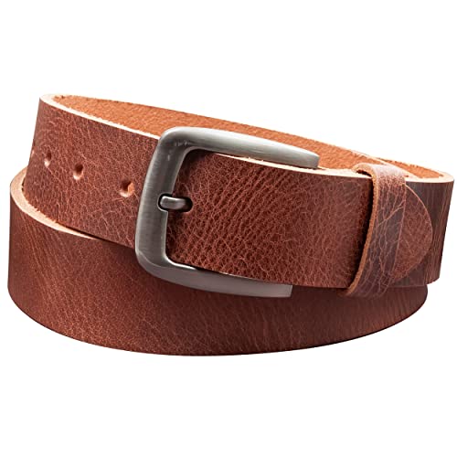 Vascavi Ledergürtel, 4 cm breit, Echtes Leder, Unisex Gürtel für Damen und Herren, MADE IN GERMANY, AM524-RL-Dunkelbraun-90 von Vascavi