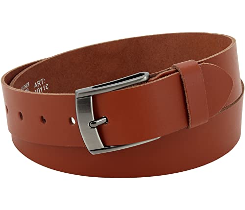 Vascavi Ledergürtel, 4 cm breit, Echtes Leder, Unisex Gürtel für Damen und Herren, MADE IN GERMANY, AM531-SL-Cognac-105 von Vascavi