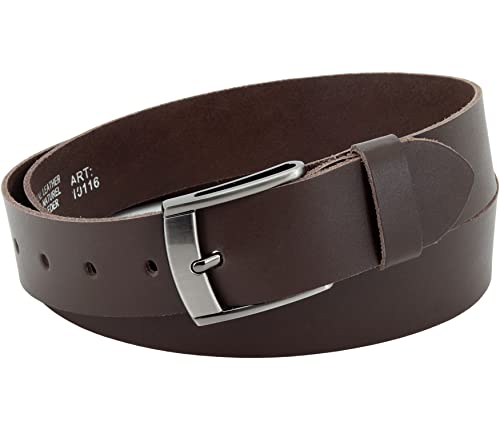 Vascavi Ledergürtel, 4 cm breit, Echtes Leder, Unisex Gürtel für Damen und Herren, MADE IN GERMANY, AM531-SL-Dunkelbraun-95 von Vascavi