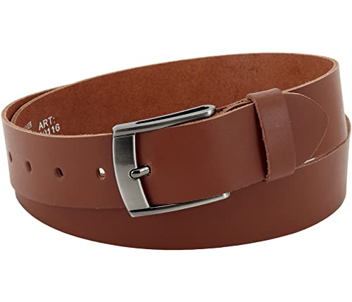 Vascavi Ledergürtel, 4 cm breit, Echtes Leder, Unisex Gürtel für Damen und Herren, MADE IN GERMANY, AM531-SL-Hellbraun-80 von Vascavi