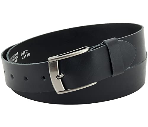 Vascavi Ledergürtel, 4 cm breit, Echtes Leder, Unisex Gürtel für Damen und Herren, MADE IN GERMANY, AM531-SL-Schwarz-100 von Vascavi