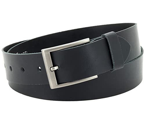 Vascavi Ledergürtel, 4 cm breit, Echtes Leder, Unisex Gürtel für Damen und Herren, MADE IN GERMANY, AM532-SL-Schwarz-100 von Vascavi