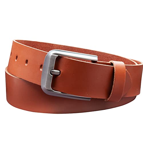 Vascavi Ledergürtel, 4 cm breit, Echtes Leder, Unisex Gürtel für Damen und Herren, MADE IN GERMANY, AM55-SL-Cognac-90 von Vascavi