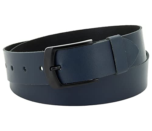 Vascavi Ledergürtel, 4 cm breit, Echtes Leder, Unisex Gürtel für Damen und Herren, MADE IN GERMANY, AM558-SL-Dunkelblau-105 von Vascavi