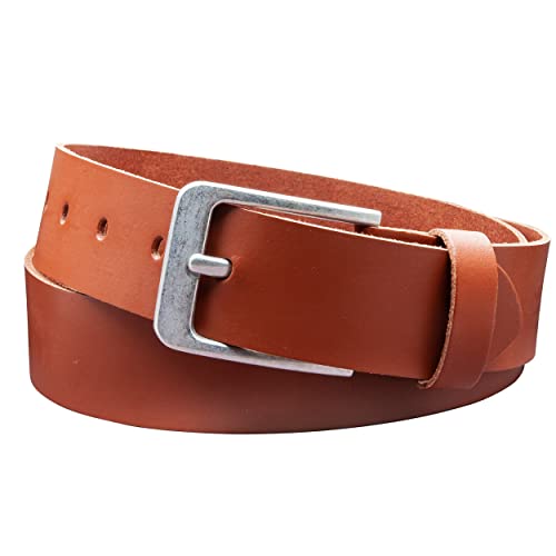 Vascavi Ledergürtel, 4 cm breit, Echtes Leder, Unisex Gürtel für Damen und Herren, MADE IN GERMANY, AM56-SL-Cognac-105 von Vascavi